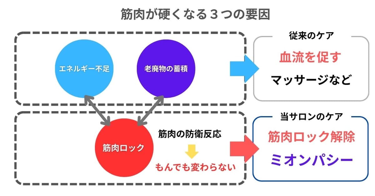 筋肉が硬くなる要因とケアの違い